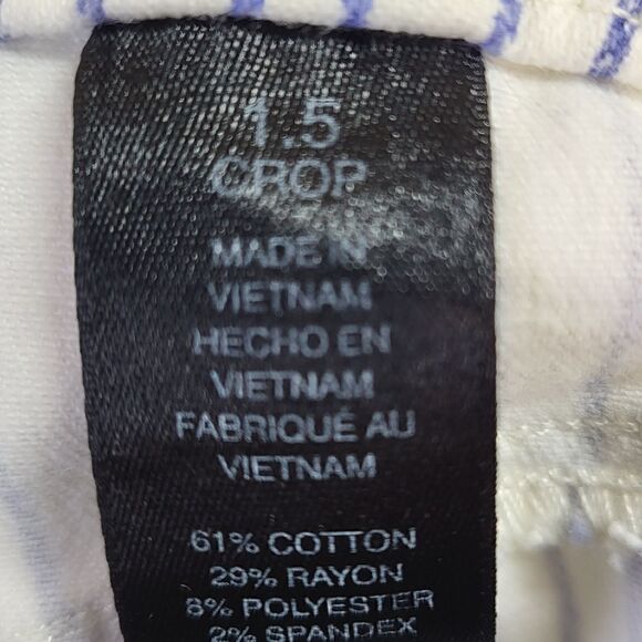 Chico's So Slimming Girlfriend Blue & White Striped Cropped Pants - Picture 11 of 12